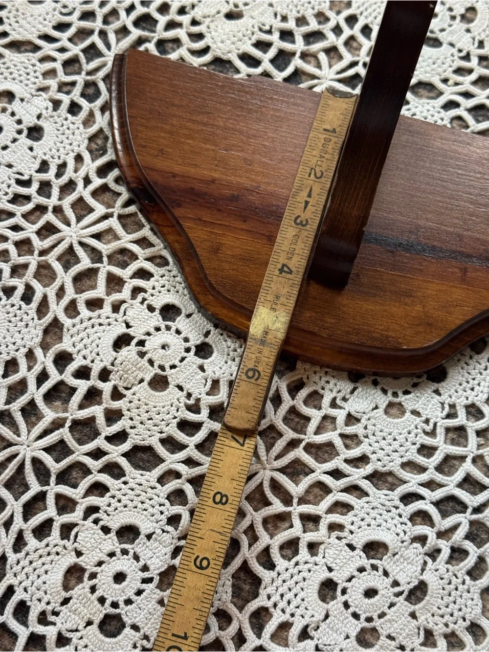 Vintage Wood Corner Wall Shelf | Small Rustic Display Shelf Farmhouse Decor